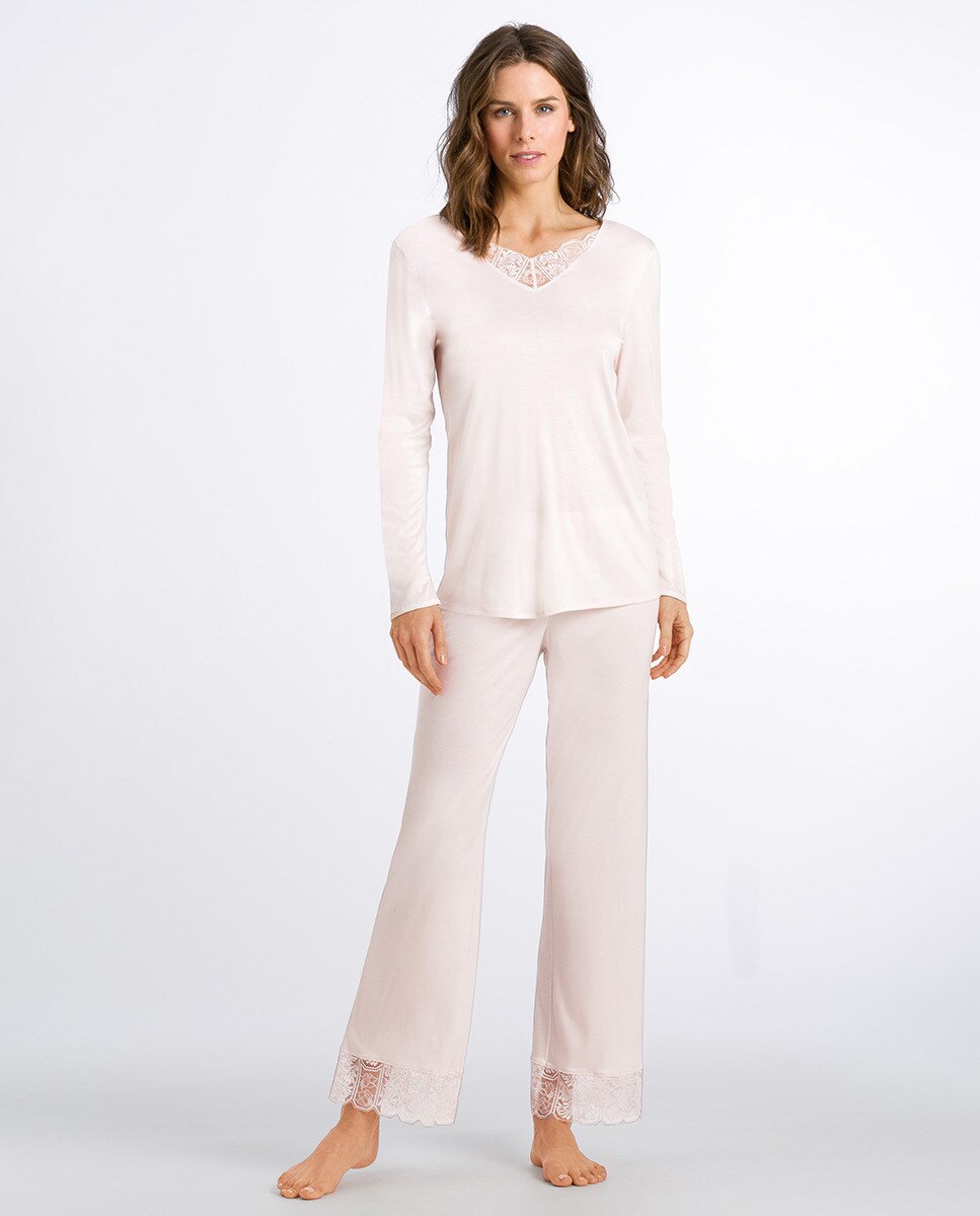 Pijama de temporada de seda y modal de Hanro